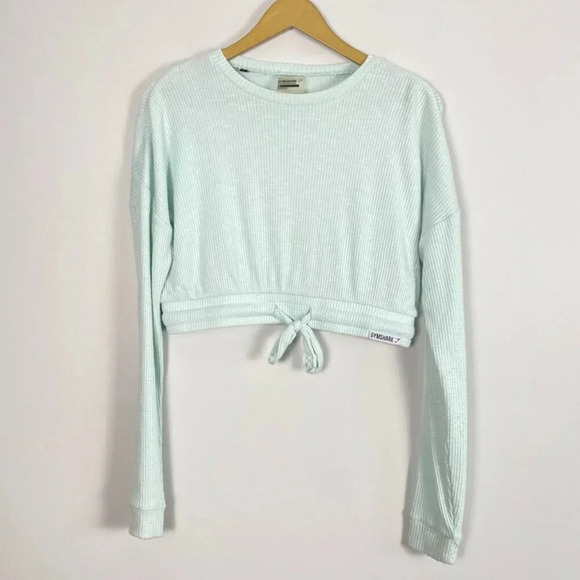 Gymshark Green Ribbed Cropped Long Sleeve Top - Picture 2 of 10